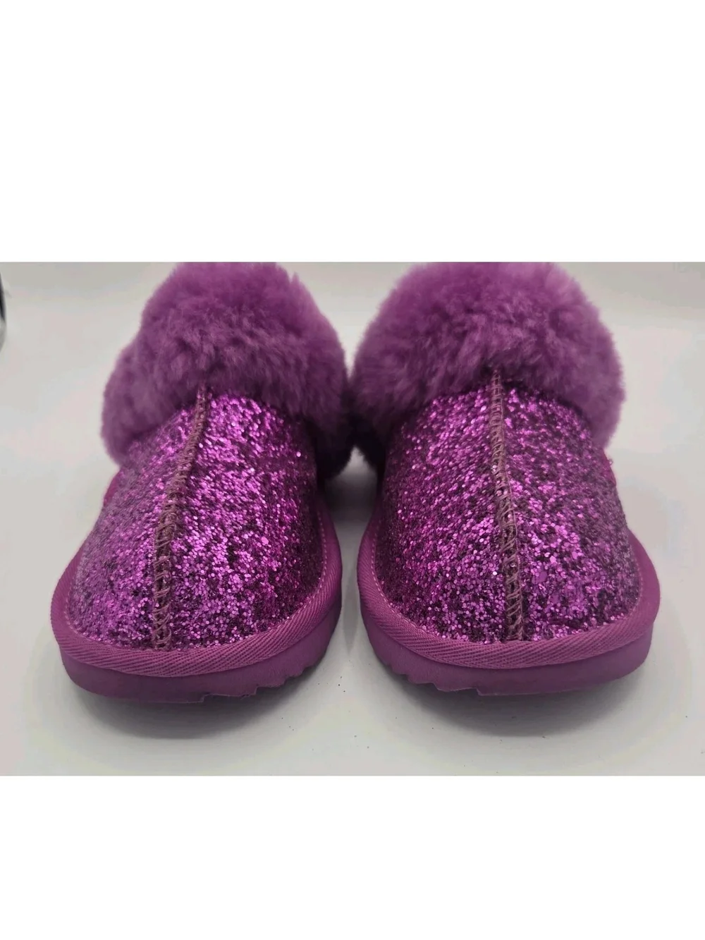 UGG Kids Cozy II Scuff Slipper Purple Glitter Girls Size 5 Womens 6.5
